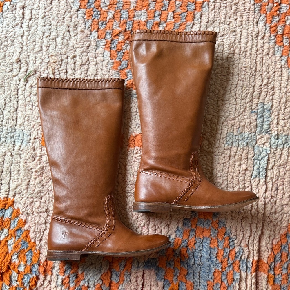 Frye Paige Tall Huarache Boots in Cognac